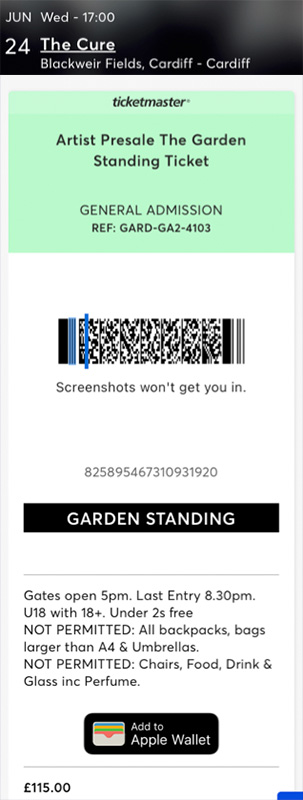 a ticket for this concert