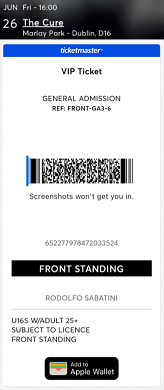 a ticket for this concert