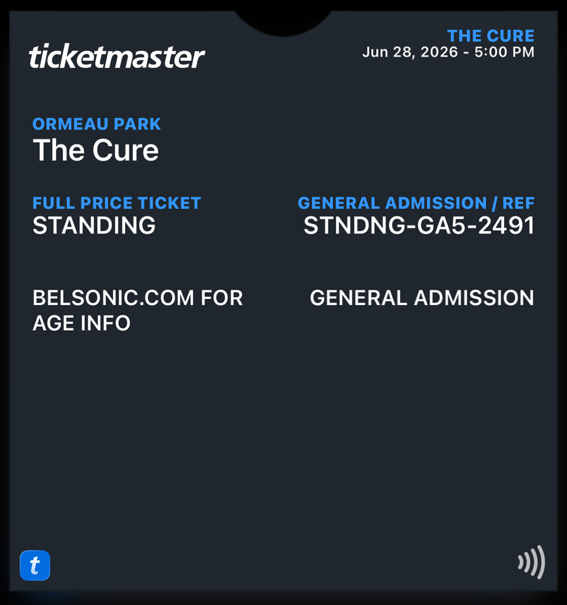 a ticket for this concert